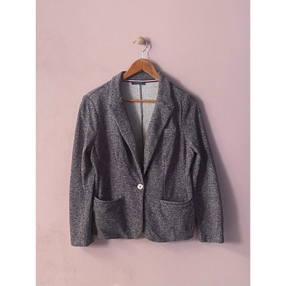 Tommy Hilfiger Brown Marled French Terry Blazer Size S GUC